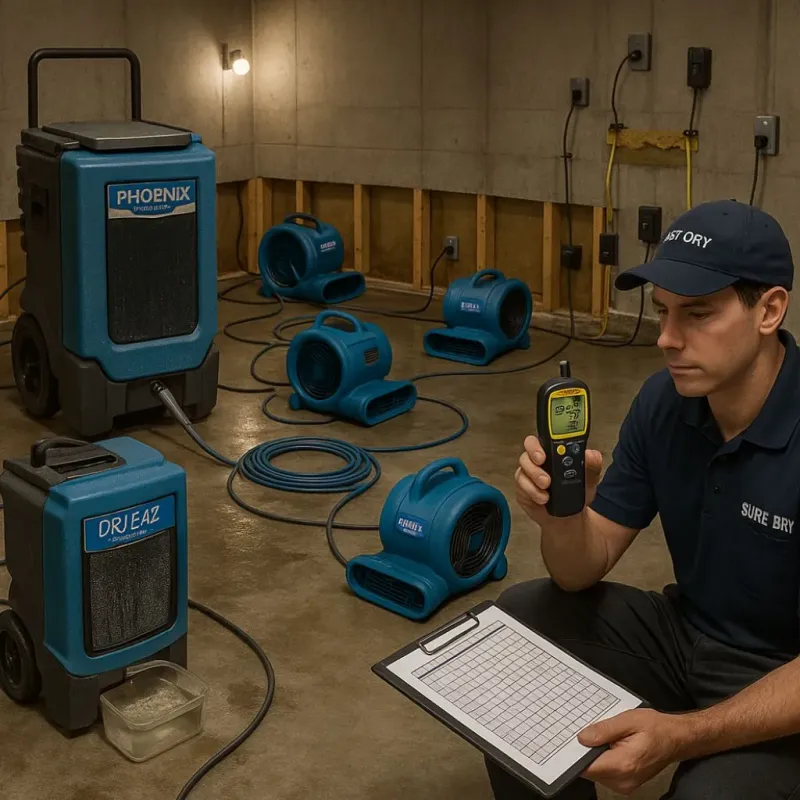 Structural Drying and Dehumidification process in Hudson, OH